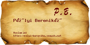 Pályi Bereniké névjegykártya